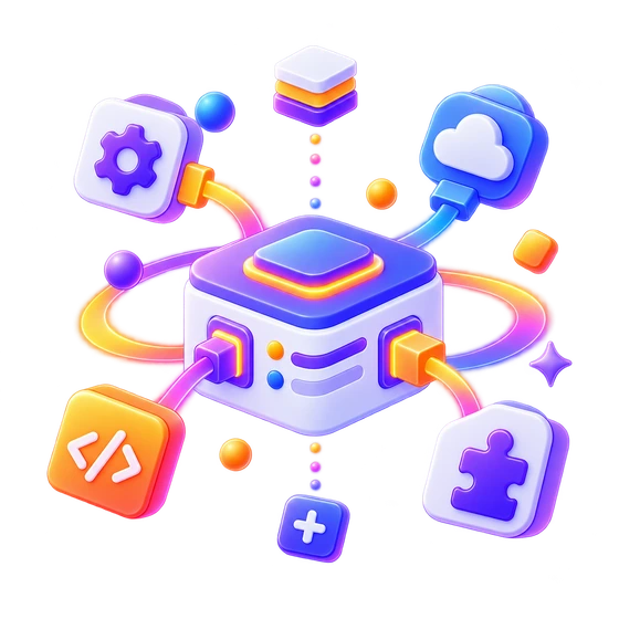 Modular hub connecting external technology and integrations